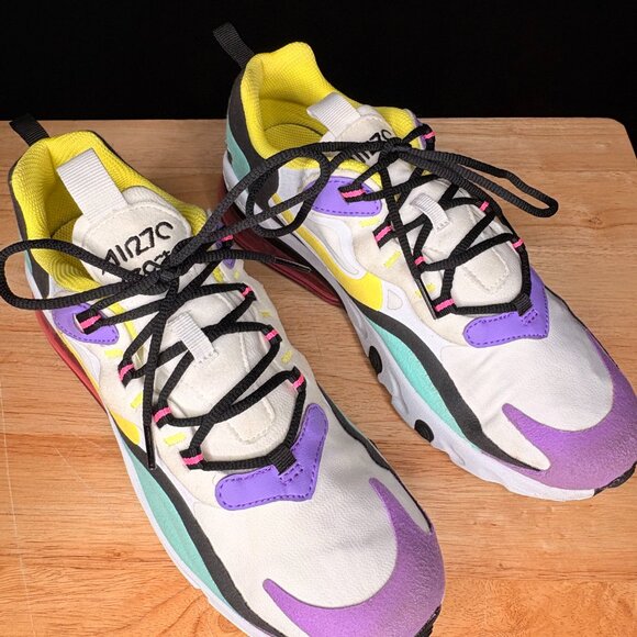 Nike Air Max React ‘Geometric Abstract’ | white multicolor | 7Y fits women 8.5 - Picture 3 of 10